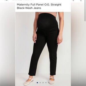 Old Navy Maternity Full Panel O.G. Straight Black-Wash Jeans- size 6